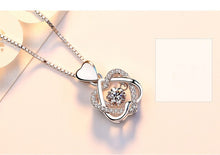 Load image into Gallery viewer, Fashion Romantic Double Heart Flower Pendant Necklace with Zircon Rose Gold/Silver Color Necklace For Women Jewelry OMG Shop Zone