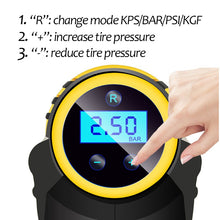 Lade das Bild in den Galerie-Viewer, 120W Wireless Car Air Compressor  Handheld USB Rechargeable Tire Inflator Digital Inflatable Pump Pressure Gauge Car Accessories OMG Shop Zone
