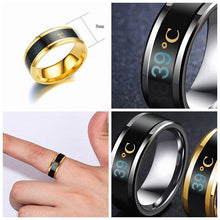 Lade das Bild in den Galerie-Viewer, Smart Sensor Body Temperature Ring Stainless Steel Fashion Display Real-time Temperature Test Finger Ring