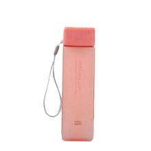 Lade das Bild in den Galerie-Viewer, 1 pcs 450ml transparent square plastic frosted cup outdoor cold juice sports with portable milk rope water cup DSers