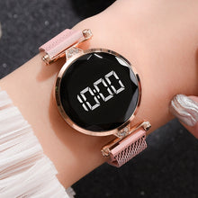Lade das Bild in den Galerie-Viewer, Luxury Digital Magnet Watches For Women Rose Gold Stainless Steel Dress LED Quartz Watch Female Clock Relogio Feminino Drop Ship