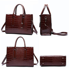 Lade das Bild in den Galerie-Viewer, Designer Fashion Crocodile Pattern Ladies Luxury Handbags OMG Shop Zone