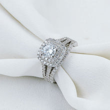 Lade das Bild in den Galerie-Viewer, Victorian Style Blue Side Stone Classic Ring 2 Pcs - Solid 925 Sterling Silver DSers