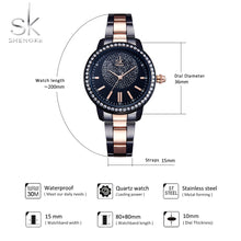 Lade das Bild in den Galerie-Viewer, Shengke - Rose Gold/Black Crystal Luxury Female Quartz Wrist Watch OMG Shop Zone