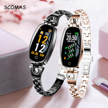 Lade das Bild in den Galerie-Viewer, SCOMAS Fashion Women Smart Watch 0.96" OLED Heart Rate Blood Pressure Monitor Pedometer Fitness Tracker Waterproof Smartwatch SCOMAS