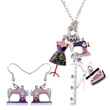 Lade das Bild in den Galerie-Viewer, Sewing Machine Earrings Necklace Retro Jewelry Sets SewingFairy