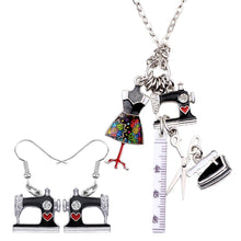 Lade das Bild in den Galerie-Viewer, Sewing Machine Earrings Necklace Retro Jewelry Sets SewingFairy