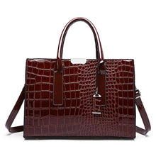 Lade das Bild in den Galerie-Viewer, Designer Fashion Crocodile Pattern Ladies Luxury Handbags OMG Shop Zone