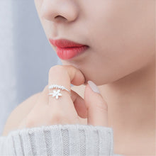 Lade das Bild in den Galerie-Viewer, Fresh Flower 925 Sterling Silver Temperament Personality Literary Fashion Gift Korea Female Resizable Opening Rings SRI172 DSers