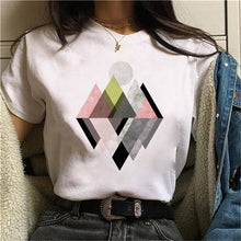 Load image into Gallery viewer, Beautiful geometry printed t shirt women 90s Graphic T-shirt Harajuku Tops Tee Cute Short Sleeve animal tshirt Female Tshirts DSers