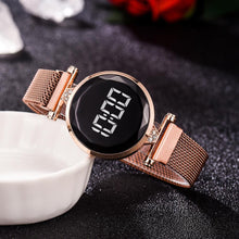 Lade das Bild in den Galerie-Viewer, Luxury Digital Magnet Watches For Women Rose Gold Stainless Steel Dress LED Quartz Watch Female Clock Relogio Feminino Drop Ship