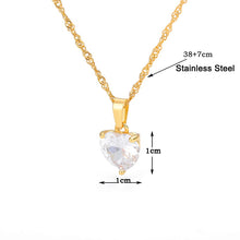 Lade das Bild in den Galerie-Viewer, Goth Heart Necklace For Women Lovers Gold Stainless Steel Chain Chocker Female Pendant Necklace Cute Zircon Heart Jewlery 2021 OMG Shop Zone