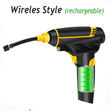 Lade das Bild in den Galerie-Viewer, 120W Wireless Car Air Compressor  Handheld USB Rechargeable Tire Inflator Digital Inflatable Pump Pressure Gauge Car Accessories OMG Shop Zone