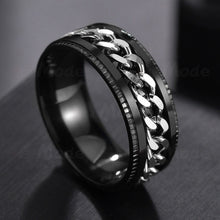 Lade das Bild in den Galerie-Viewer, Letdiffery Cool Stainless Steel Rotatable Men Ring High Quality Spinner Chain Punk Women Jewelry for Party Gift DSers