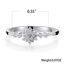 Lade das Bild in den Galerie-Viewer, Luxury Female Flower Snowflake Ring 100% Real 925 Sterling Silver Wedding Band Ring Promise Love Engagement Rings For Women DSers
