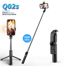 Lade das Bild in den Galerie-Viewer, Extendable 3 in 1 Wireless Bluetooth foldable Selfie Stick Tripod with shutter remote control DSers