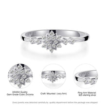 Lade das Bild in den Galerie-Viewer, Luxury Female Flower Snowflake Ring 100% Real 925 Sterling Silver Wedding Band Ring Promise Love Engagement Rings For Women DSers