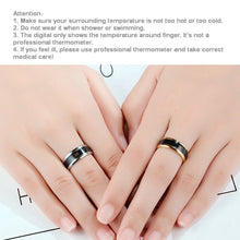 Lade das Bild in den Galerie-Viewer, Smart Sensor Body Temperature Ring Stainless Steel Fashion Display Real-time Temperature Test Finger Ring