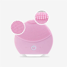 Lade das Bild in den Galerie-Viewer, Ultrasonic Silicone Electric Facial Cleansing Brush Sonic Face Cleanser Cleansing Skin Mini Washing Massager Brush Rechargeable DSers