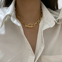 Lade das Bild in den Galerie-Viewer, Peri'sBox Box Chain Toggle Clasp Gold Necklaces Mixed Linked Circle Necklaces for Women Minimalist Choker Necklace Hot Jewelry DSers