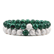 Lade das Bild in den Galerie-Viewer, Set Bracelet Couples Distance Black White Natural Lava Stone Tiger Eye Beaded Yoga Bracelets for Men Women Elastic Rope Jewelry DSers