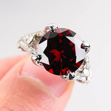 Lade das Bild in den Galerie-Viewer, Hot Sale Big Red Stone Rings For Women Female Fashion Wedding Engagement Rings Princess Luxury Jewelry Bague Anillos