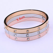 Load image into Gallery viewer, New Fashion Classic Women's Bangles For Women Gold Rose Gold Silver Color Rhinestone Bracelet Cuff Simple Trendy Jewelry DSers