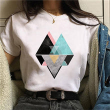 Load image into Gallery viewer, Beautiful geometry printed t shirt women 90s Graphic T-shirt Harajuku Tops Tee Cute Short Sleeve animal tshirt Female Tshirts DSers