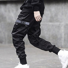 Load image into Gallery viewer, Black Hip Hop Cargo Pants Men Streetwear Fashion Cotton Joggers Sweatpants Casual Trousers Summer Harajuku Tide Clothing