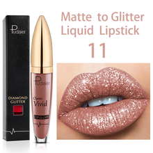 Lade das Bild in den Galerie-Viewer, 18 Colors Diamond Shimmer Glitter Lipg Loss Matte To Glitter Liquid Lipstick Waterproof Diamond Pearl Colour Lip Gloss Make Up DSers