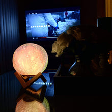 Lade das Bild in den Galerie-Viewer, Hypnotizing Moon Light With Wood Stand nebula-light.com
