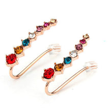 Lade das Bild in den Galerie-Viewer, Italina Rhinestone Crystal Ear Cuff Earrings 18K Rose Gold Plated