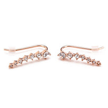 Lade das Bild in den Galerie-Viewer, Italina Rhinestone Crystal Ear Cuff Earrings 18K Rose Gold Plated