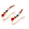 Lade das Bild in den Galerie-Viewer, Italina Rhinestone Crystal Ear Cuff Earrings 18K Rose Gold Plated