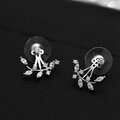 Lade das Bild in den Galerie-Viewer, Silver Needle Leaves Cubic Zircon Crystal Stud Earrings For Women