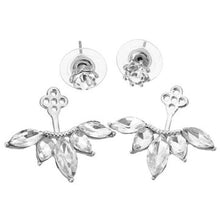 Lade das Bild in den Galerie-Viewer, Elegant Silver Gold Plated Zircon Leaf Ear Stud Earrings For Women