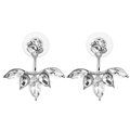 Lade das Bild in den Galerie-Viewer, Elegant Silver Gold Plated Zircon Leaf Ear Stud Earrings For Women