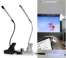 Lade das Bild in den Galerie-Viewer, Clip-on 10 LED USB Light Flexible Gooseneck Reading Touch Desk Table Lamp