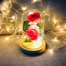 Lade das Bild in den Galerie-Viewer, Romantic Immortal Flower Micro Landscape Rose Simulation Glass Shade Led Llight cjdropshipping