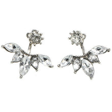 Lade das Bild in den Galerie-Viewer, Elegant Silver Gold Plated Zircon Leaf Ear Stud Earrings For Women