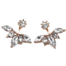 Lade das Bild in den Galerie-Viewer, Elegant Silver Gold Plated Zircon Leaf Ear Stud Earrings For Women