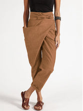 Lade das Bild in den Galerie-Viewer, Women Zipper Casual Belt Harem Pants Irregular Loose Trousers