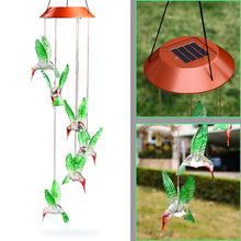 Lade das Bild in den Galerie-Viewer, LED Solar Powered Hummingbird Chime