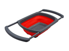 Lade das Bild in den Galerie-Viewer, Kitchen Collapsible Silicone Colander Strainer Expands to 24 Over the Sink Basket Cooking Water Drainage