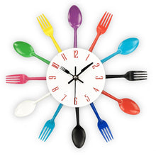 Lade das Bild in den Galerie-Viewer, Spoon Fork Creative Quartz Wall Mounted Clock