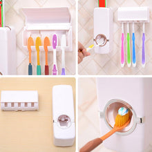 Load image into Gallery viewer, Automatic Toothpaste Dispenser + 5 Toothbrush Holder