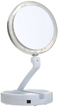 Lade das Bild in den Galerie-Viewer, LED Lighted Folding Vanity Travel Mirror