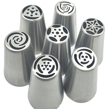 Lade das Bild in den Galerie-Viewer, Stainless Steel Pastry Nozzles - Russian Tulip Icing Tool (7pcs)