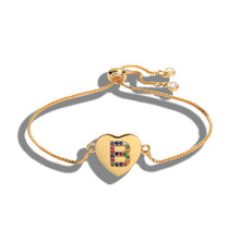 Load image into Gallery viewer, Cubic Zirconia 26 Alphabet Letter Charm Bracelet Femme Copper A-Z Initial Chain name Bracelets for Women Jewelry Adjustable
