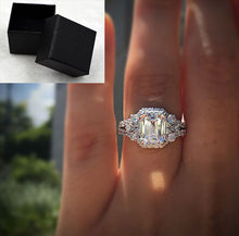 Lade das Bild in den Galerie-Viewer, Wish Hot New Princess Square Simulation Diamond Ring Wedding Proposal Carat Shaped Diamond Female Wedding Ring cjdropshipping
